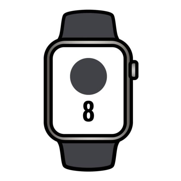 Apple Watch Series 8/ GPS/ Cellular/ 45mm/ Caja de Acero Inoxidable Grafito/ Correa Deportiva Medianoche