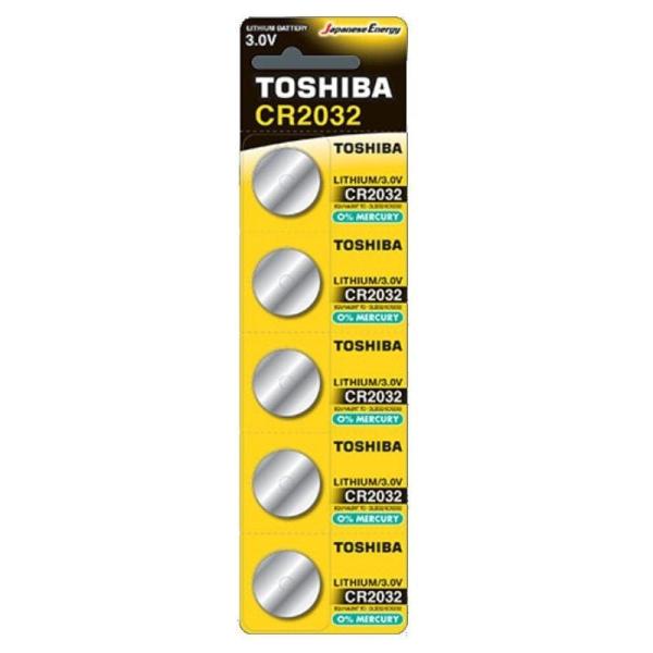 Pack de 5 Pilas de Botón Toshiba CR2032/ 3V