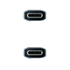 Cable USB 3.1 Nanocable 10.01.4100-COMB/ USB Tipo-C Macho - USB Tipo-C Macho/ 0.5m/ Gris y Negro