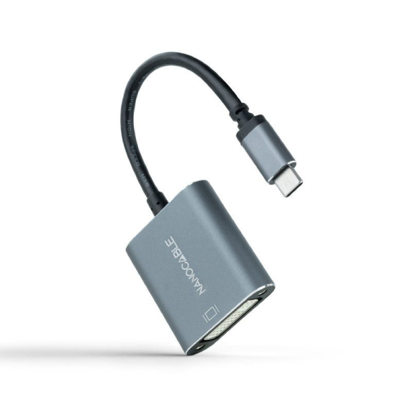 Cable Conversor Nanocable 10.16.4103-G/ USB Tipo-C Macho - DVI-D (24+1) Hembra/ 15cm/ Gris