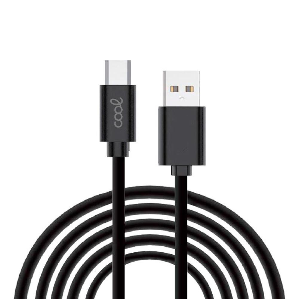 Cable USB Compatible COOL Universal TIPO-C (3 metros) Negro 2.4 Amp