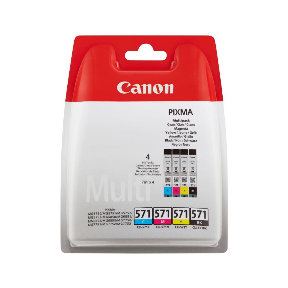 Cartucho de Tinta Original Canon CLI-571 Multipack/ Cian/ Magenta/ Amarillo/ Negro - Imagen 1