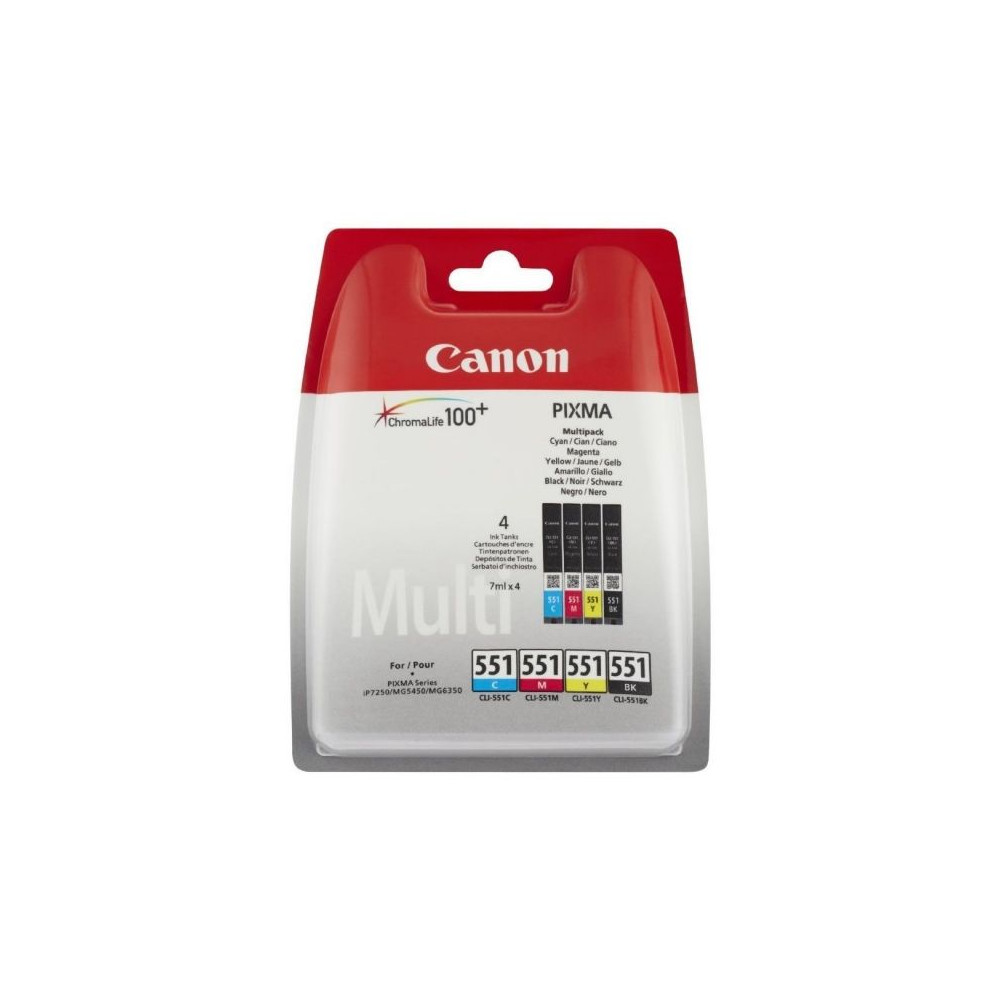 Cartucho de Tinta Original Canon CLI-551 Multipack/ Cian/ Magenta/ Amarillo/ Negro - Imagen 1