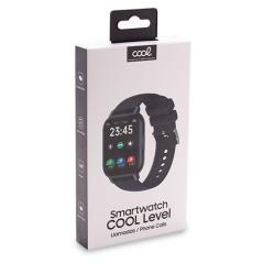Smartwatch COOL Level Silicona Negro (Llamadas, Salud, Deporte)