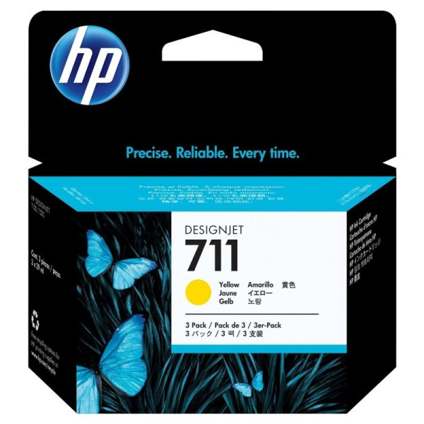 Cartucho de Tinta Original HP nº711 Multipack/ 3x Amarillo - Imagen 1