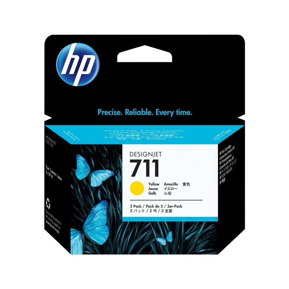 Cartucho de Tinta Original HP nº711 Multipack/ 3x Amarillo - Imagen 1