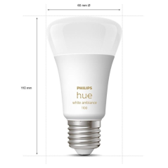 Bombilla Led Inteligente Philips Hue White Ambiance A60/ Casquillo E27/ 8W/ 1100 Lúmenes/ 2200K-6500K/ Precisa Philips Hue Bridg