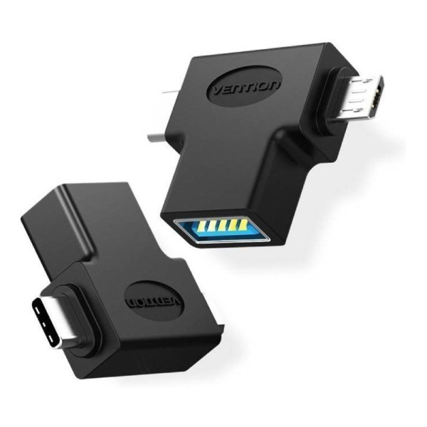 Adaptador USB 3.0 Vention CCVBB/ USB Tipo-C Macho - MicroUSB Macho