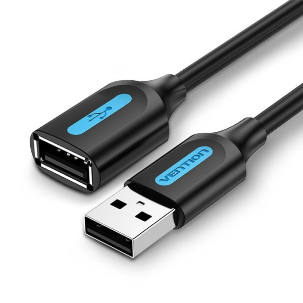 Cable Alargador USB 2.0 Vention CBIBH/ USB Macho - USB Hembra/ 2m/ Negro
