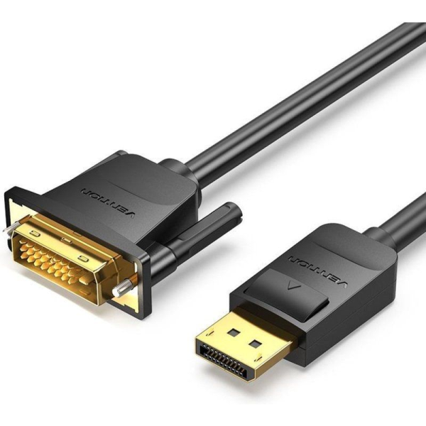 Cable Conversor Vention HAFBH/ Displayport Macho - DVI Macho/ 2m/ Negro