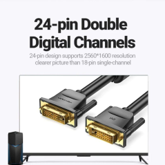 Cable DVI Vention EAABF/ DVI-D Macho - DVI-D Macho/ 1m/ Negro