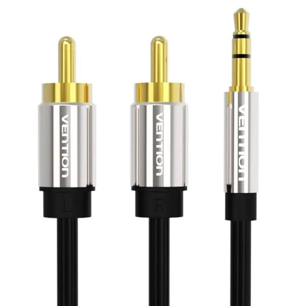 Cable Estéreo Vention BCFBH/ Jack 3.5 Macho - 2x RCA Macho/ 2m/ Negro