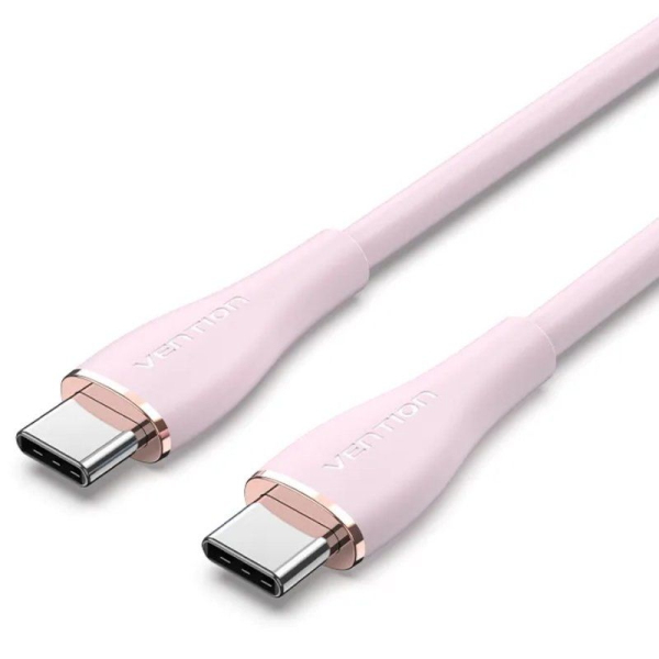 Cable USB 2.0 Tipo-C Vention TAWGF/ USB Tipo-C Macho - USB Tipo-C Macho/ 1m/ Rosa