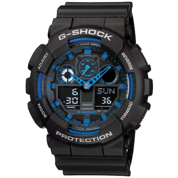 Reloj Analógico Digital Casio G-Shock Trend GA-100-1A2ER/ 55mm/ Negro y Azul