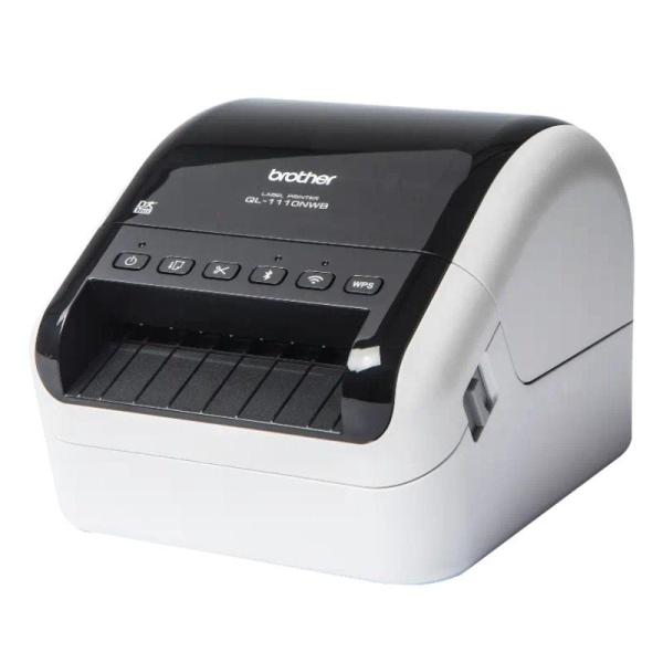 Impresora de Etiquetas Brother QL-1110NWBC/ Térmica/ Ancho etiqueta 103mm/ USB-WIFI-Bluetooth-Ethernet/ Blanca y Negra