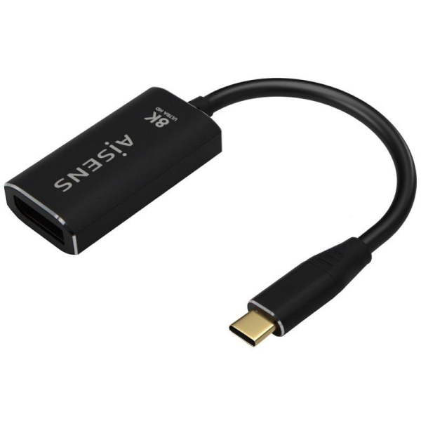 Cable Conversor Aisens A109-0690/ USB Tipo-C Macho - DisplayPort Hembra/ 15cm/ Negro