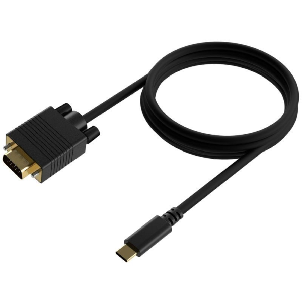 Cable Conversor Aisens A109-0692/ USB Tipo-C Macho - VGA Macho/ 0.8m/ Negro