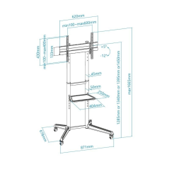 Soporte de Pie Tooq FS1170M-B para TV de 37-70'/ hasta 50kg