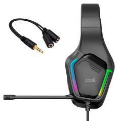 Auriculares Stereo PC / PS4 / PS5 / Xbox Gaming Led RGB COOL Genesis + Adapt. Audio