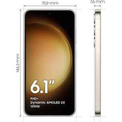 Smartphone Samsung Galaxy S23 8GB/ 256GB/ 6.1'/ 5G/ Crema