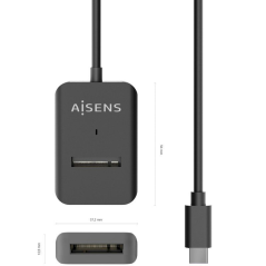 Dock USB Tipo-C para SSD M2 NGFF Aisens ASUC-M2D011-BK/ Negro