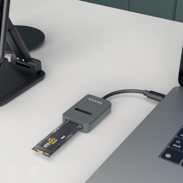 Dock USB Tipo-C para SSD M2 NGFF Aisens ASUC-M2D012-GR/ Gris