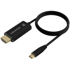 Cable Conversor Aisens A109-0711/ USB Tipo-C Macho/ HDMI 8K Macho/ 1m/ Negro