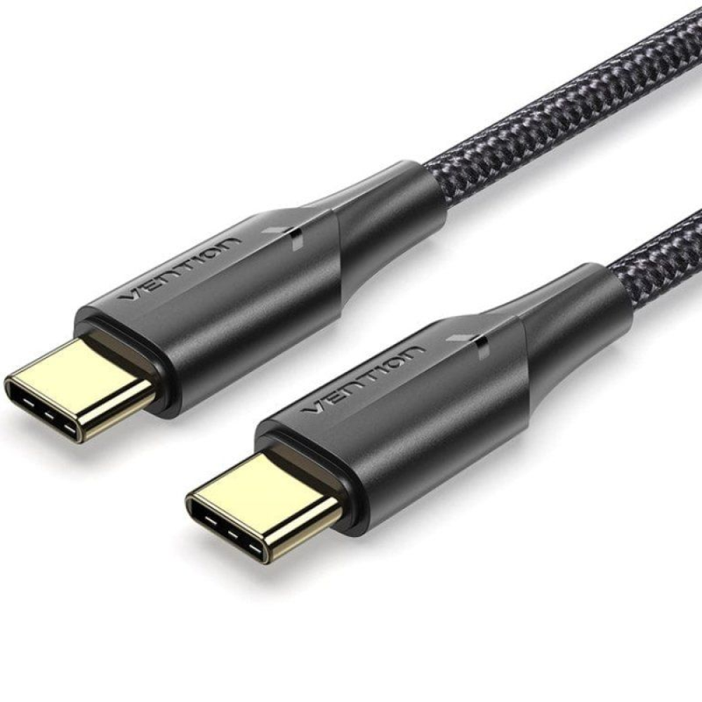 Cable USB 2.0 Tipo-C 3A Vention TAUBF/ USB Tipo-C Macho - USB Tipo-C Macho/ 1m/ Negro