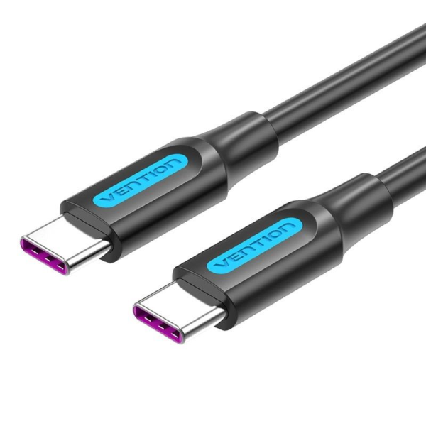Cable USB 2.0 Tipo-C Vention COTBF/ USB Tipo-C Macho - USB Tipo-C Macho/ 1m/ Negro