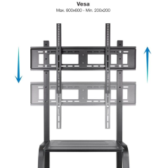 Soporte de Pie con Ruedas TooQ FS20101M-B para TV de 37-100'/ hasta 150kg