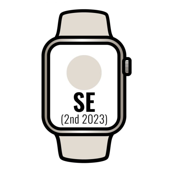 Apple Watch SE 2 Gen 2023/ GPS/ Cellular/ 44mm/ Caja de Aluminio Blanco Estrella/ Correa Deportiva Blanco Estrella S/M