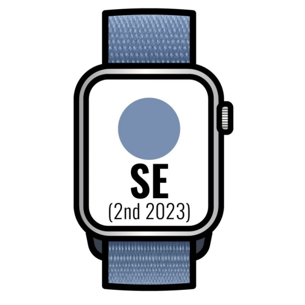 Apple Watch SE 2 Gen 2023/ GPS/ Cellular/ 44mm/ Caja de Aluminio Plata/ Correa Deportiva Loop Azul Invierno