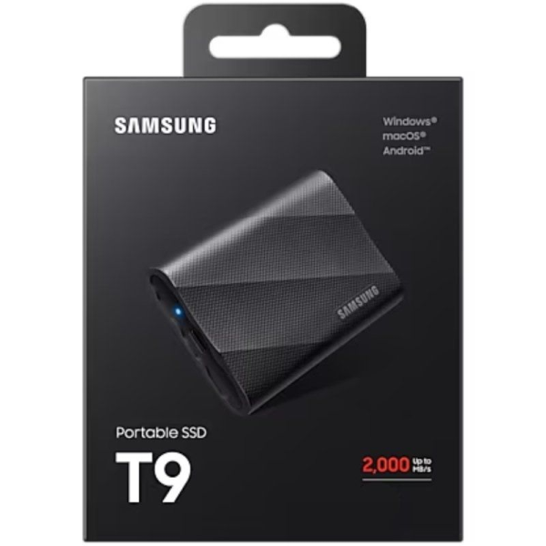 Disco Externo SSD Samsung Portable T9 4TB/ USB 3.2/ Negro