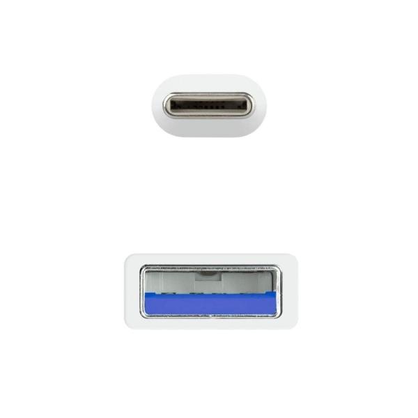 Cable USB 3.1 Nanocable 10.01.4001-W/ USB Tipo-C Macho - USB Macho/ 1m/ Blanco