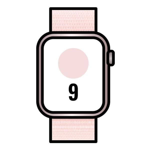 Apple Watch Series 9/ GPS/ 45mm/ Caja de Aluminio Rosa/ Correa Deportiva Loop Rosa Claro