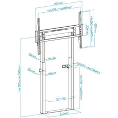 Soporte de Pared Fijo/ Suelo TooQ HIPERIÓN FS2280M-B para TV de 55-100'/ hasta 120kg