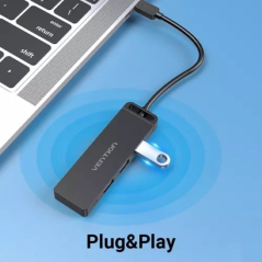 Hub USB Tipo-C Vention TGTBB/ 3xUSB/ 1xUSB Tipo-C/ 1x MicroUSB PD