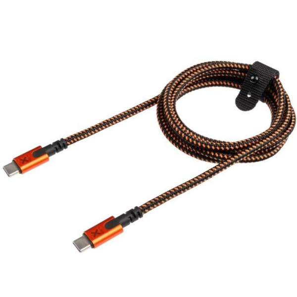 Cable USB Tipo-C Xtorm CXX005/ USB Tipo-C Macho - USB Tipo-C Macho/ 1.5m/ Naranja y Negro