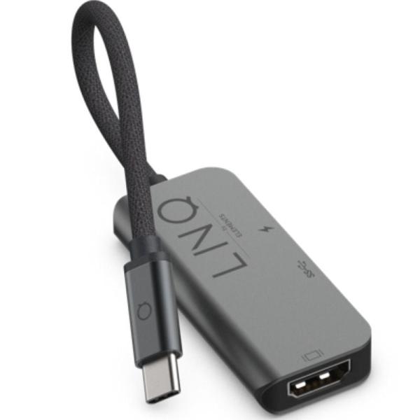 Conversor Linq LQ48000/ 1x USB Tipo-C Macho/ 1x HDMI 4K Hembra/ 1x USB/ USB Tipo-C PD/ Gris