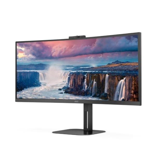 Monitor Profesional Curvo Ultrapanorámico AOC CU34V5CW/BK 34'/ UWQHD/ Multimedia/ Negro