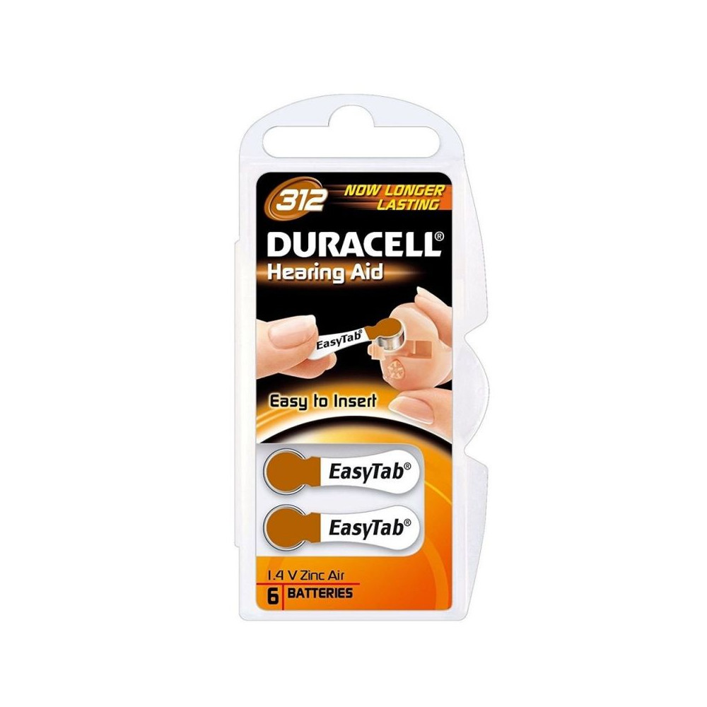 Pack 6 Pilas para Audífono Duracell DA312/ 1.6V - Imagen 1