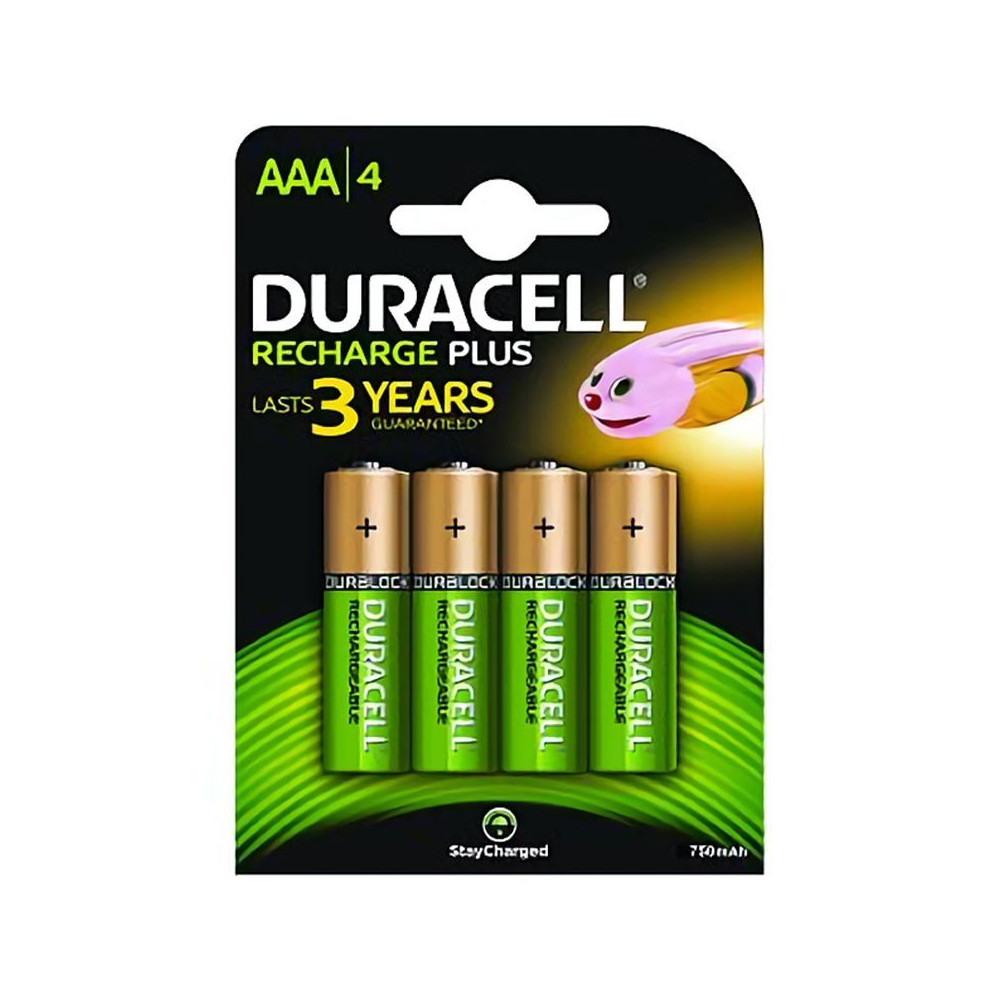 Pack de 4 Pilas AAA Duracell HR3-B/ 1.2V/ Recargables - Imagen 1