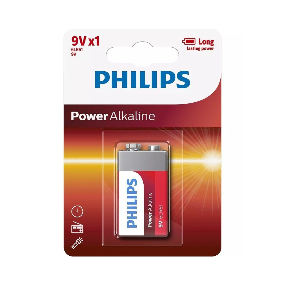 Pila Alcalina Philips 6LR61P1B/10/ 9V - Imagen 1