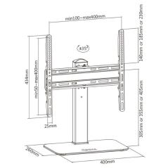 Soporte de Mesa Giratorio DT55S-217 para TV y Monitor de 32'-55'/ hasta 40 kg