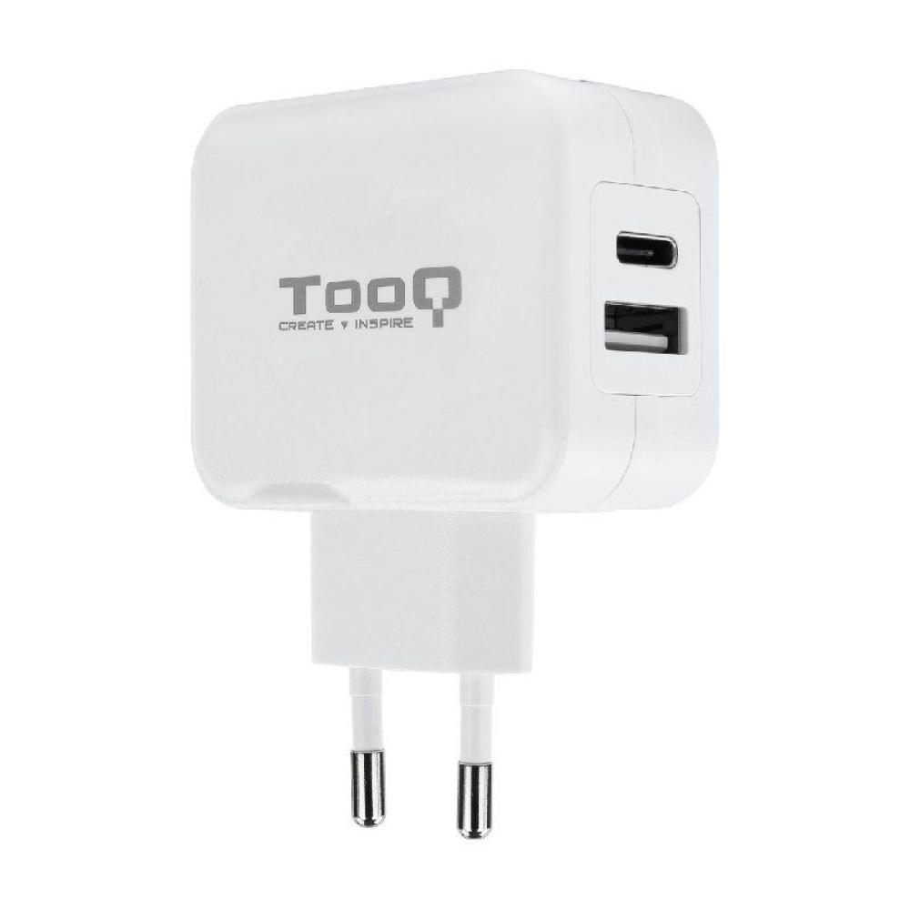 Cargador de Pared TooQ TQWC-2SC02WT/ 1xUSB Tipo-C/ 1x USB/ 27W - Imagen 1