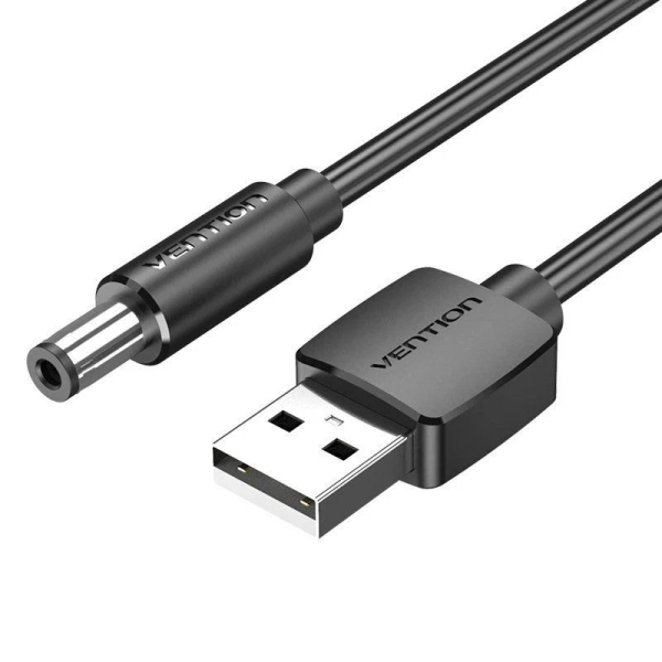 Cable Alimentación Vention CEYBD/ USB-A Macho - DC 5.5mm Macho/ 50cm/ Negro