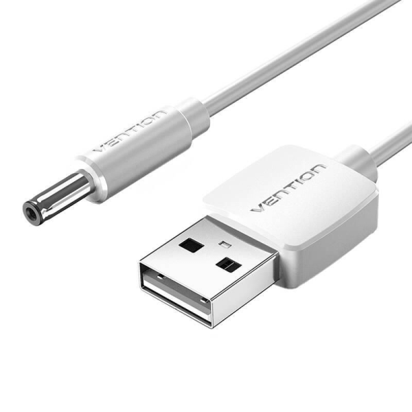 Cable Conversor USB Vention CEXWD/ USB Macho - DC 5.5mm Macho/ 50cm/ Blanco