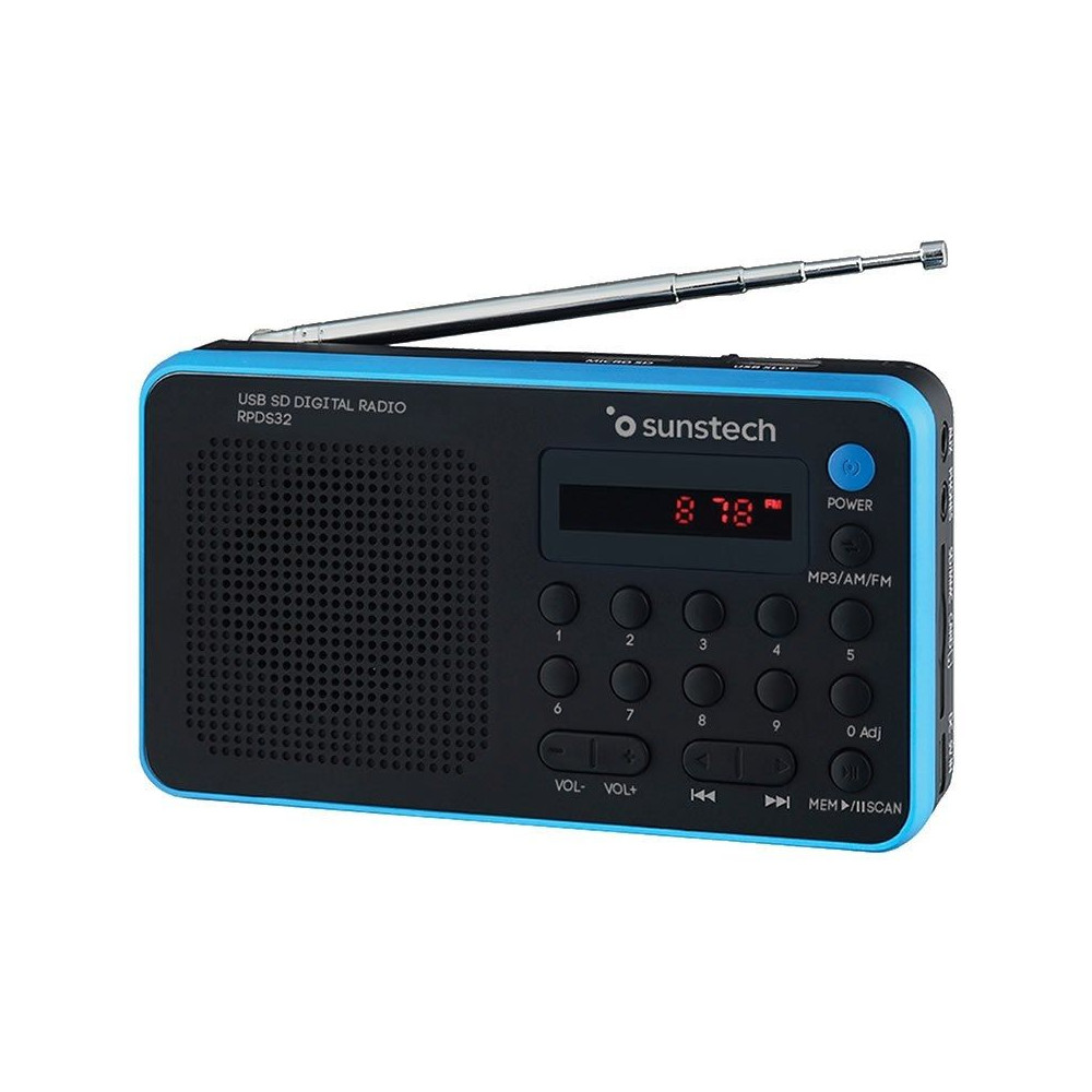 Radio Portátil Sunstech RPDS32BL/ Negra y Azul - Imagen 1