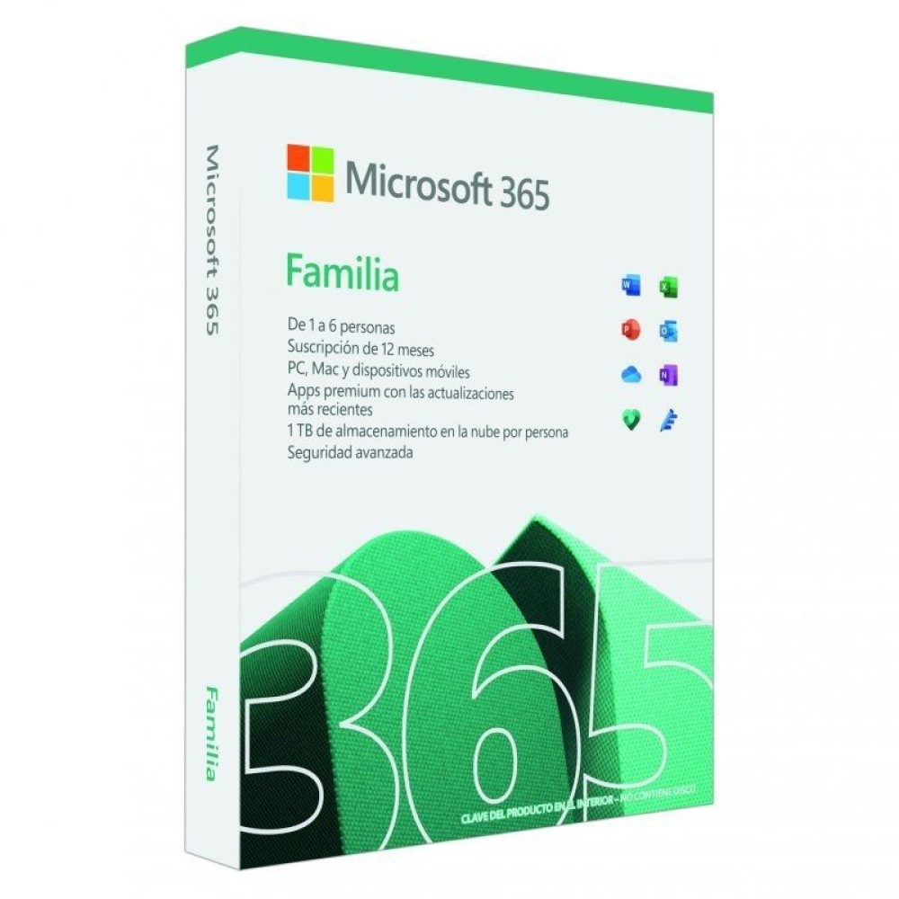 Microsoft Office 365 Familia/ 6 Usuario/ 1 Año/ 5 Dispositivos