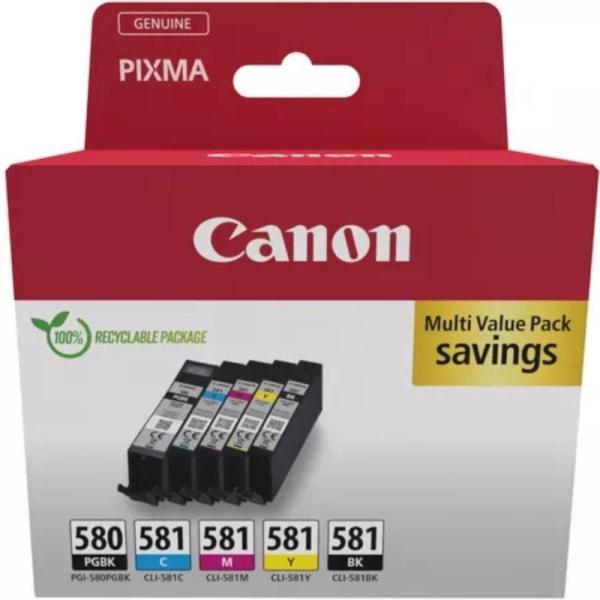 Cartucho de Tinta Original Canon PGI-580 PB + CLI-581Multipack/ Cian/ Magenta/ Amarillo/ Negro